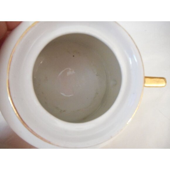 Antique Floral Violet Gold on White Sugar and creamer Made in Bavaria - Picture 8 of 12